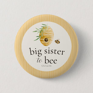 Große Schwester wird zur Biene Baby Shower Familie Button