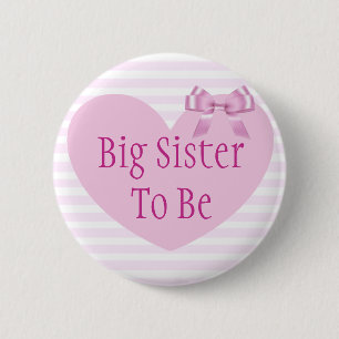 Große Schwester, zum rosa Bogen-Babyparty-Knopf z Button