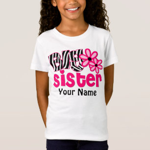 Große Schwesterzebra-personalisiertes mit T-Shirt