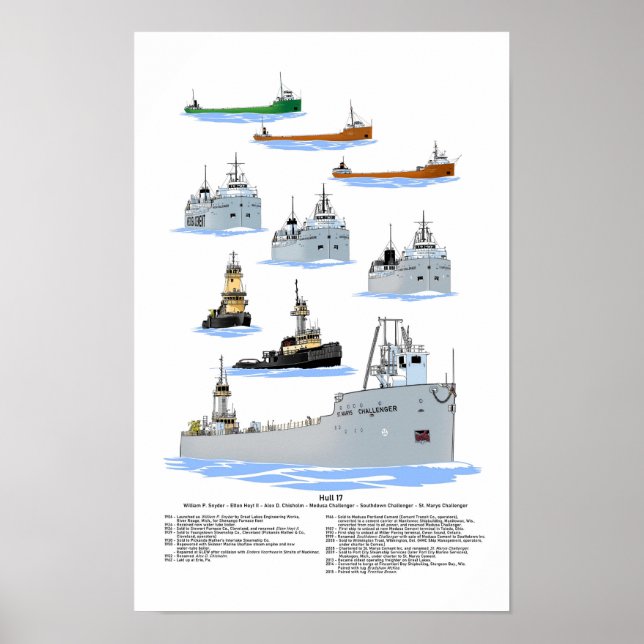 Große Seen Barke St. Marys Challenger Geschichte Poster (Vorne)