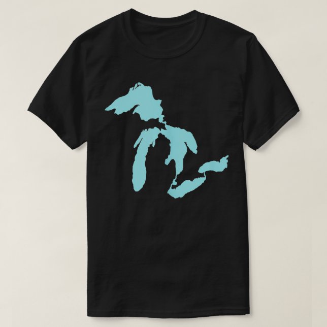 Große Seen Blau T-Shirt (Design vorne)