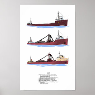 Große Seen Frachter Sierra History Poster