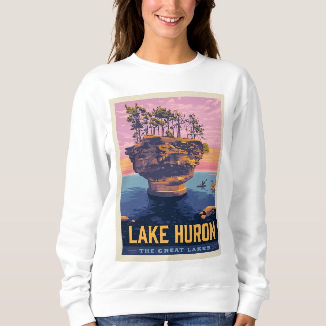 Große Seen | Huron Lake Sweatshirt (Vorderseite)