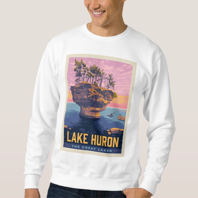 Große Seen | Huron Lake Sweatshirt (Vorderseite)