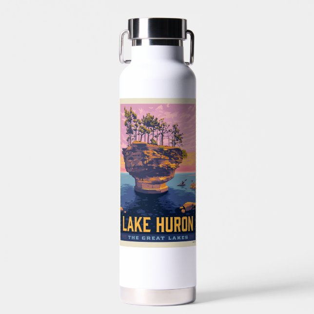 Große Seen | Huron Lake Trinkflasche (Vorne)