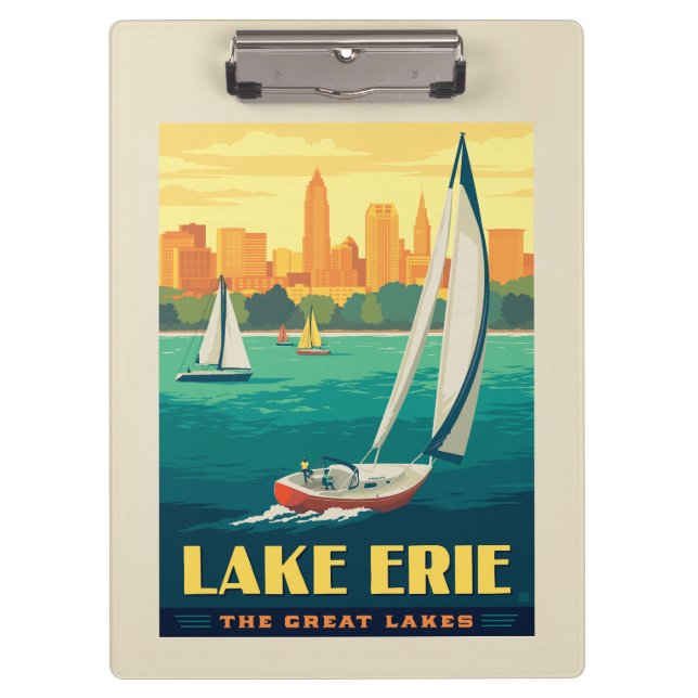 Große Seen | Lake Erie Klemmbrett (Vorderseite)
