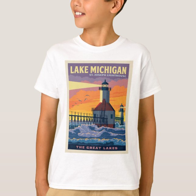 Große Seen | Lake Michigan T-Shirt (Vorderseite)