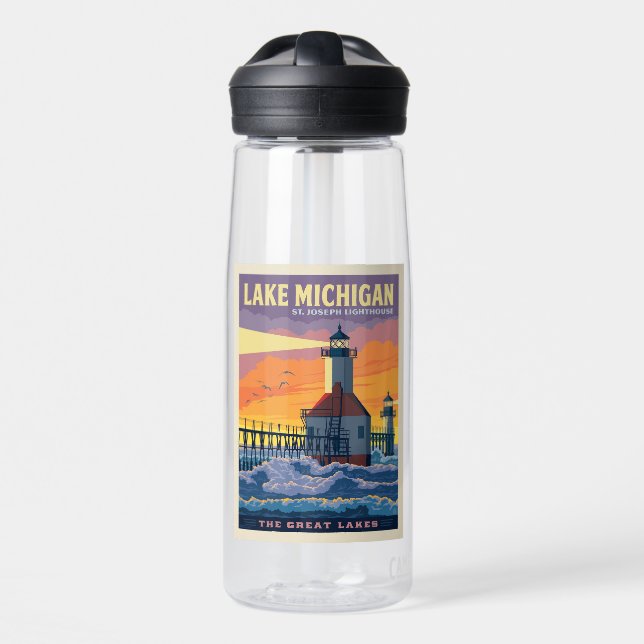 Große Seen | Lake Michigan Trinkflasche (Vorne)