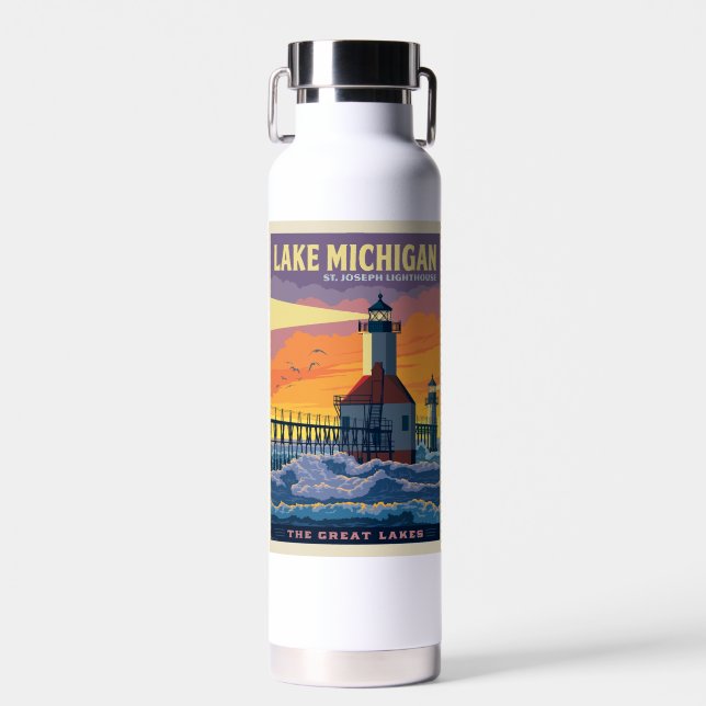 Große Seen | Lake Michigan Trinkflasche (Vorne)