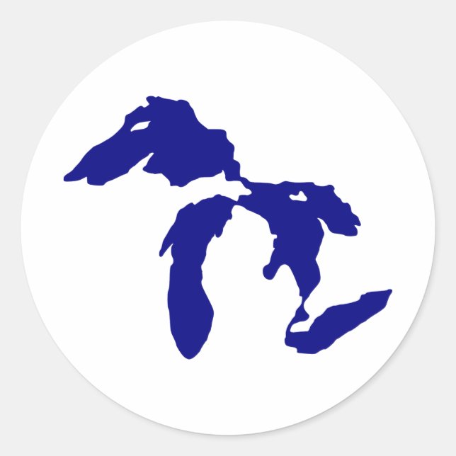 Große Seen Runder Aufkleber (Vorderseite)