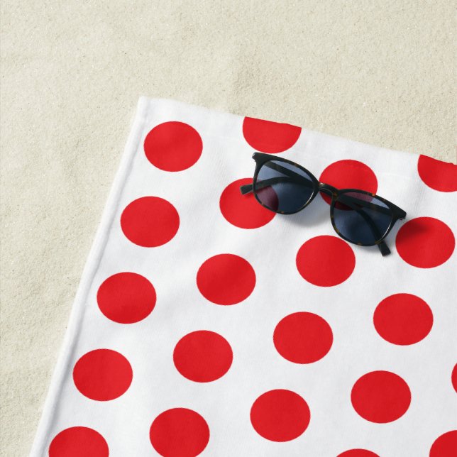 Grosse serviette Pois rouge (En situation)