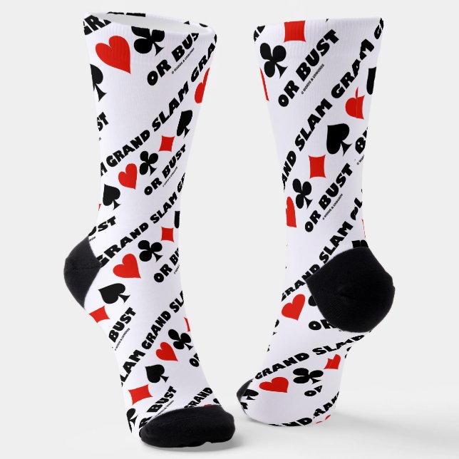 Große Slam- oder Bust Bridge Vier-Card-Anzug Socken (Gewinkelt)