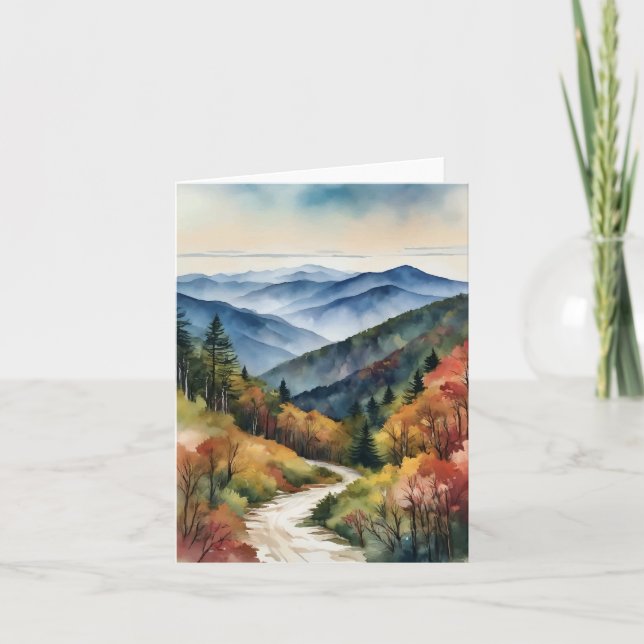 Große Smoky-Berge Wasserfarbe Karte (Vorderseite)