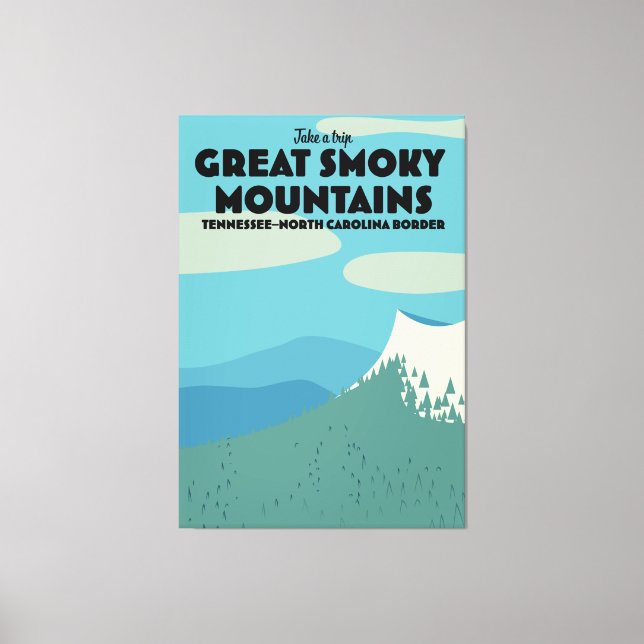 Große Smoky Mountains reisen Poster. Leinwanddruck (Vorderseite)