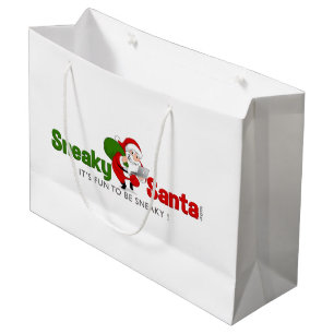 Große Sneaky Santa Gift Bag Geschenktüte