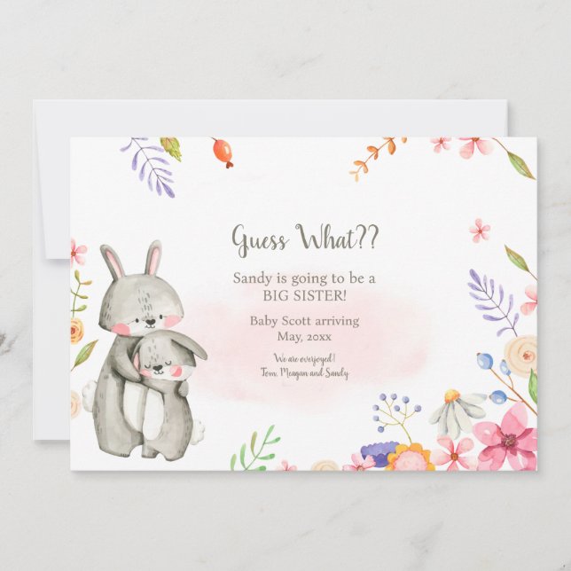 Grosse Soeur Faire-part de grossesse (Devant)