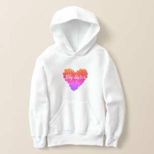 Grosse Soeur mignonne Beau Texte Rose Purple Coeur
