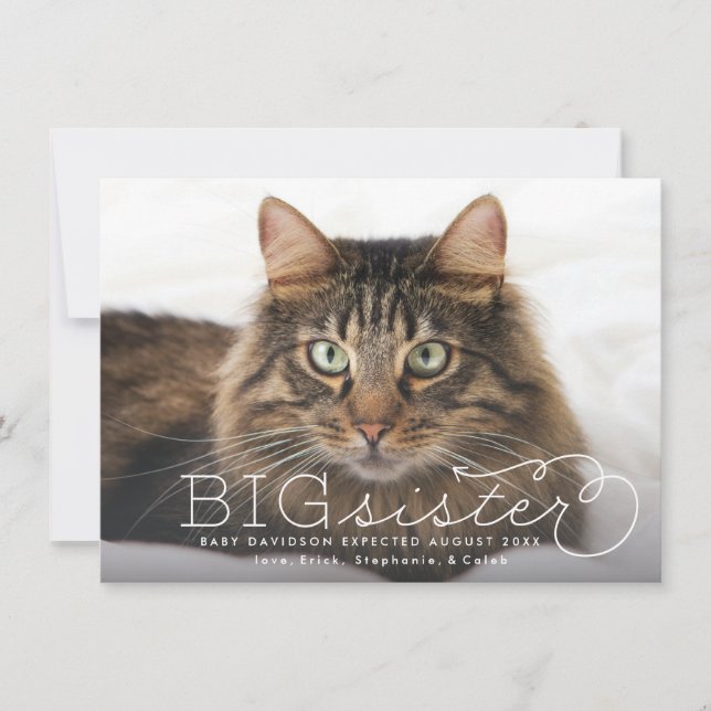 Grosse soeur Photo Pet Grossesse Faire-part (Devant)