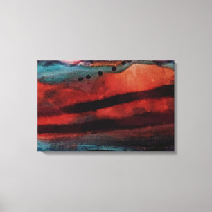 Große Sonne, dunkle Wolken Aquarell Leinwanddruck