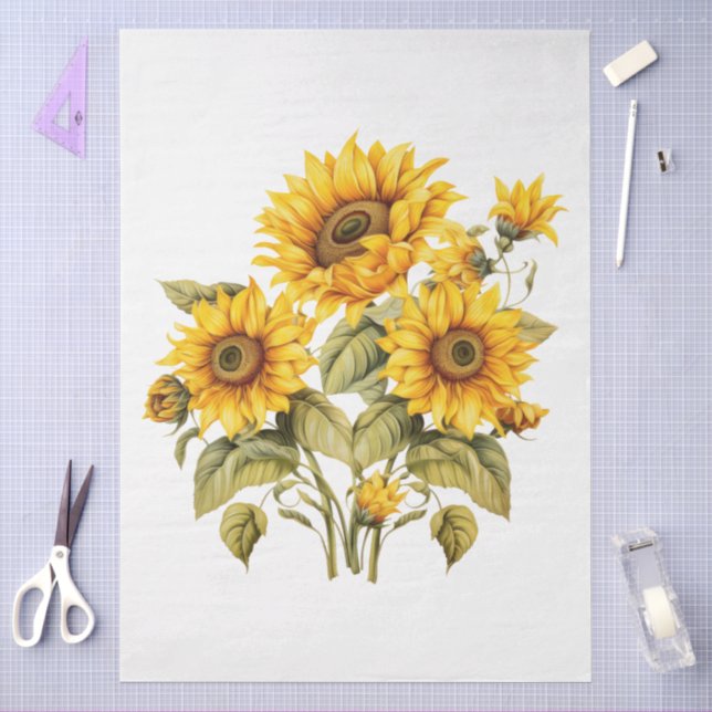 Große Sonnenblume Bouquet Dekoupage Seidenpapier (Basteln)