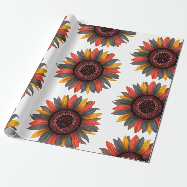 Große Sonnenblume Geschenkpapier (Ungerollt)