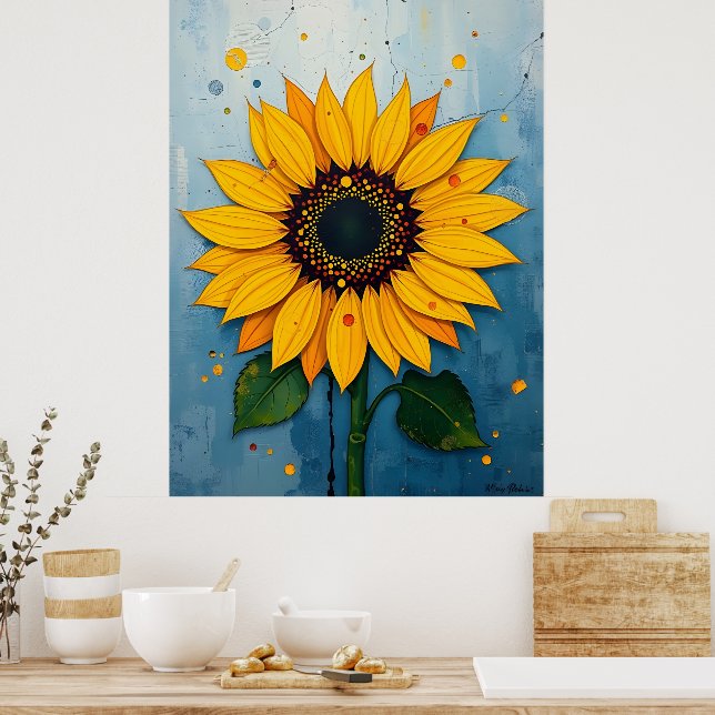 Große Sonnenblume Poster (Küche)