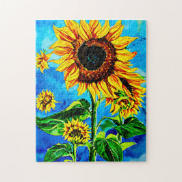 Große Sonnenblumen Aquarellmalerei