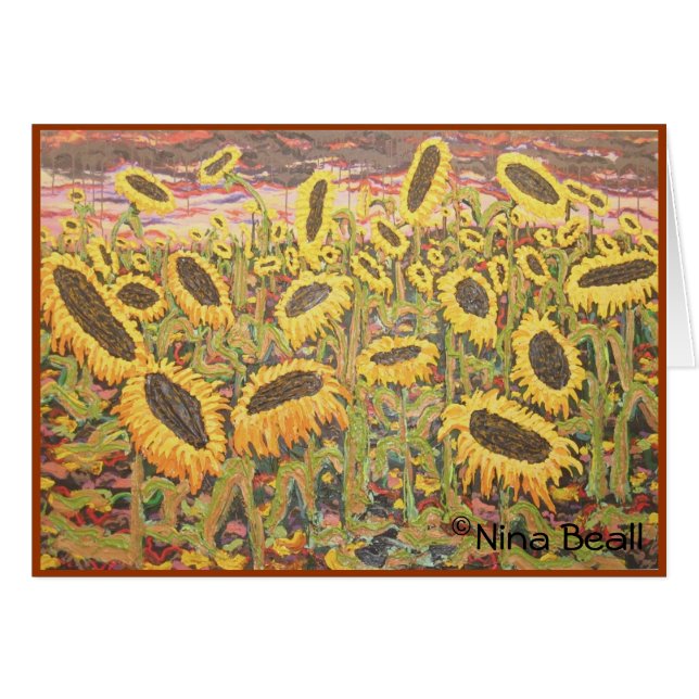 "Große Sonnenblumen," durch Nina Beall (Vorderseite (Horizontal))