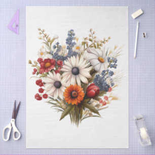 Große Sonnenblumen und gemischtes Florals Bouquet Seidenpapier