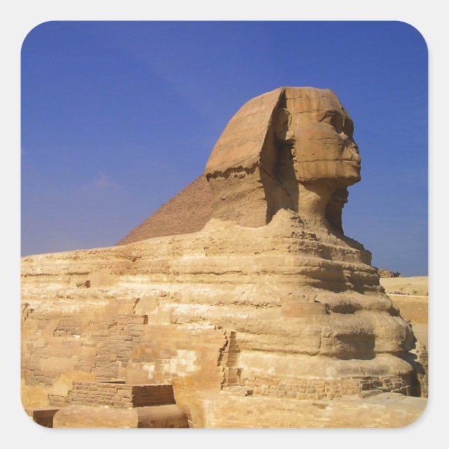 Große Sphinx aus Gizeh, Ägypten Quadratischer Aufkleber (Vorderseite)