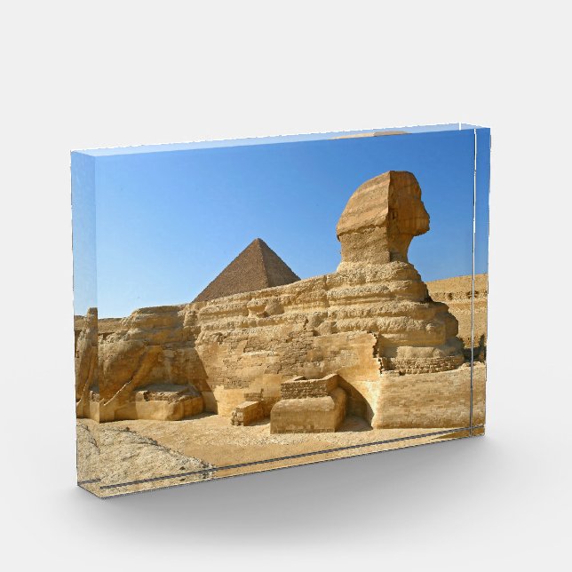 Große Sphinx aus Gizeh mit Ghafre-Pyramide - Ägypt Fotoblock (Links)