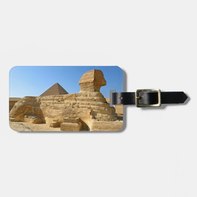 Große Sphinx aus Gizeh mit Ghafre-Pyramide - Ägypt Gepäckanhänger (Vorderseite horizontal)