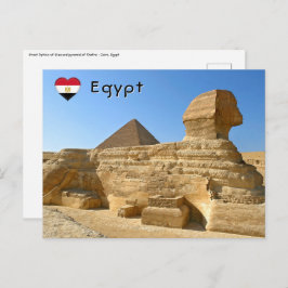 Große Sphinx aus Gizeh mit Ghafre-Pyramide - Ägypt Postkarte