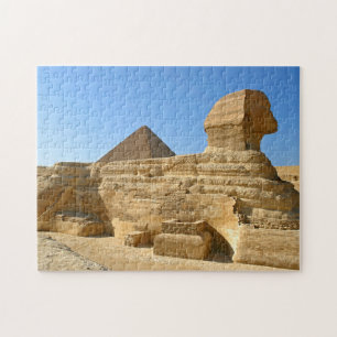 Große Sphinx von Gizeh mit Chephren-Pyramide - Ägy