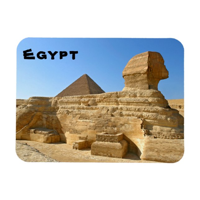 Große Sphinx von Gizeh mit Chephren-Pyramide - Ägy Magnet (Horizontal)