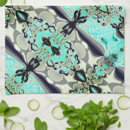 Große Spiegel von Aquamarine und Grautönen Geschirrtuch