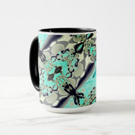 Große Spiegel von Aquamarine und Grautönen Tasse