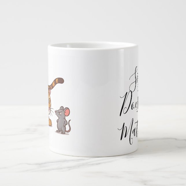 Größe spielt keine Rolle - Funny Tiger und Mouse D Jumbo-Tasse (Vorderseite)