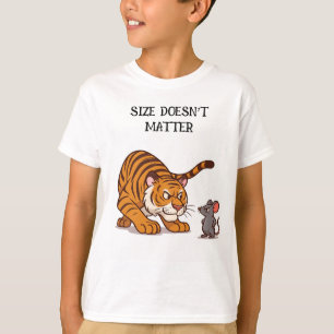 Größe spielt keine Rolle - Funny Tiger und Mouse D T-Shirt