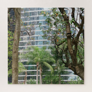 große Stadt, Wolkenkratzer, Bäume, Park, Asien, Ho