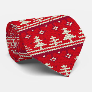 Große Stitte Weihnachtsweih Sweater Look Roter Wei Krawatte
