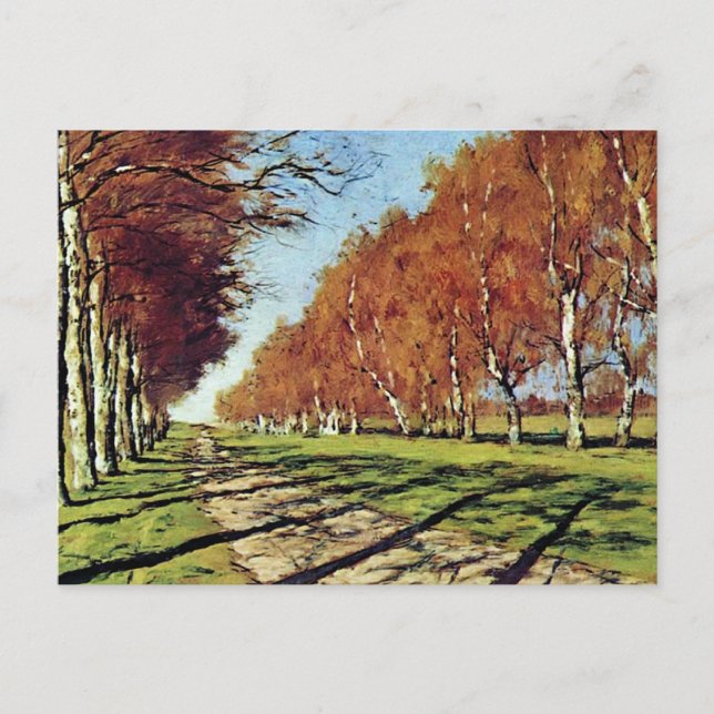 Große Straße, sonniger Herbsttag Postkarte (Vorderseite)