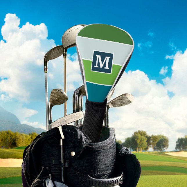 Große Streifen in blau und grün mit Monogram Golf Headcover (Von Creator hochgeladen)