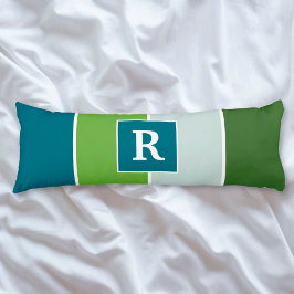 Große Streifen in blau und grün mit Monogram Seitenschläferkissen
