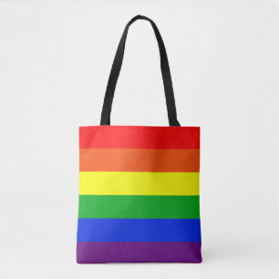 Große Streifen in Regenbogenfarbe Tasche