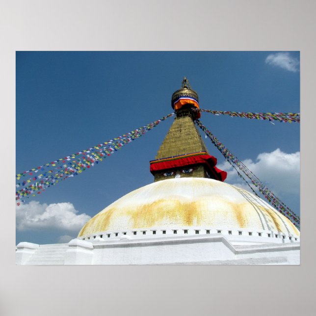 Große Stupa von Boudha, Kathmandu, Nepal Poster (Vorne)