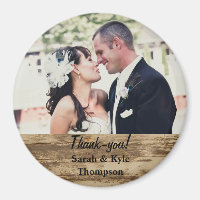 Grosse taille Rustique Mariage Photo Magnet Merci