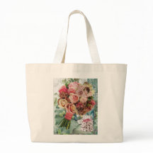 Große Tasche mit Rose und Champagner