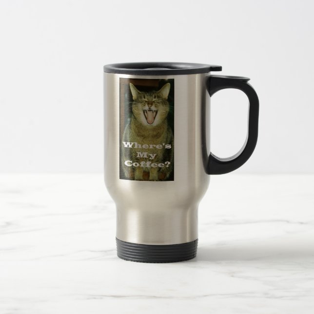 Grosse tasse drôle de voyage de chat (Droit)