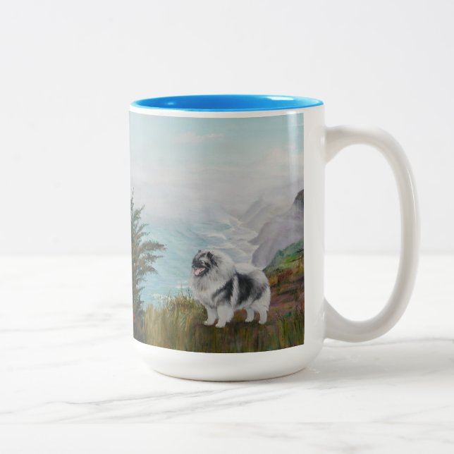 Große Tasse mit Keeshond (Rechts)